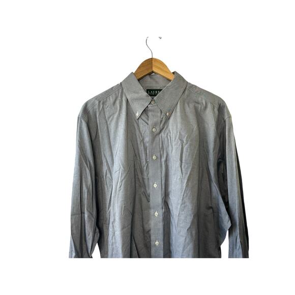 Lauren Ralph Lauren Non Iron Gray Long Sleeve Dress Shirt Men's 18 34/35 - Picture 2 of 5
